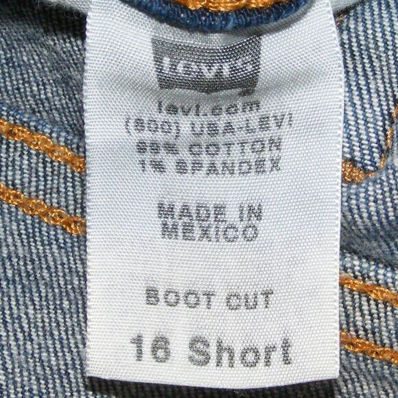 LEVI'S 515 Jeans, 16 Short, Bootcut, Dark wash, Blue, Cotton Blend, Made in MEX - Picture 12 of 13